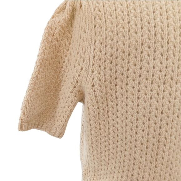 Lambs wool & angora tie front cardigan w/ velvet ribbon small #cottagecore - Picture 12 of 16